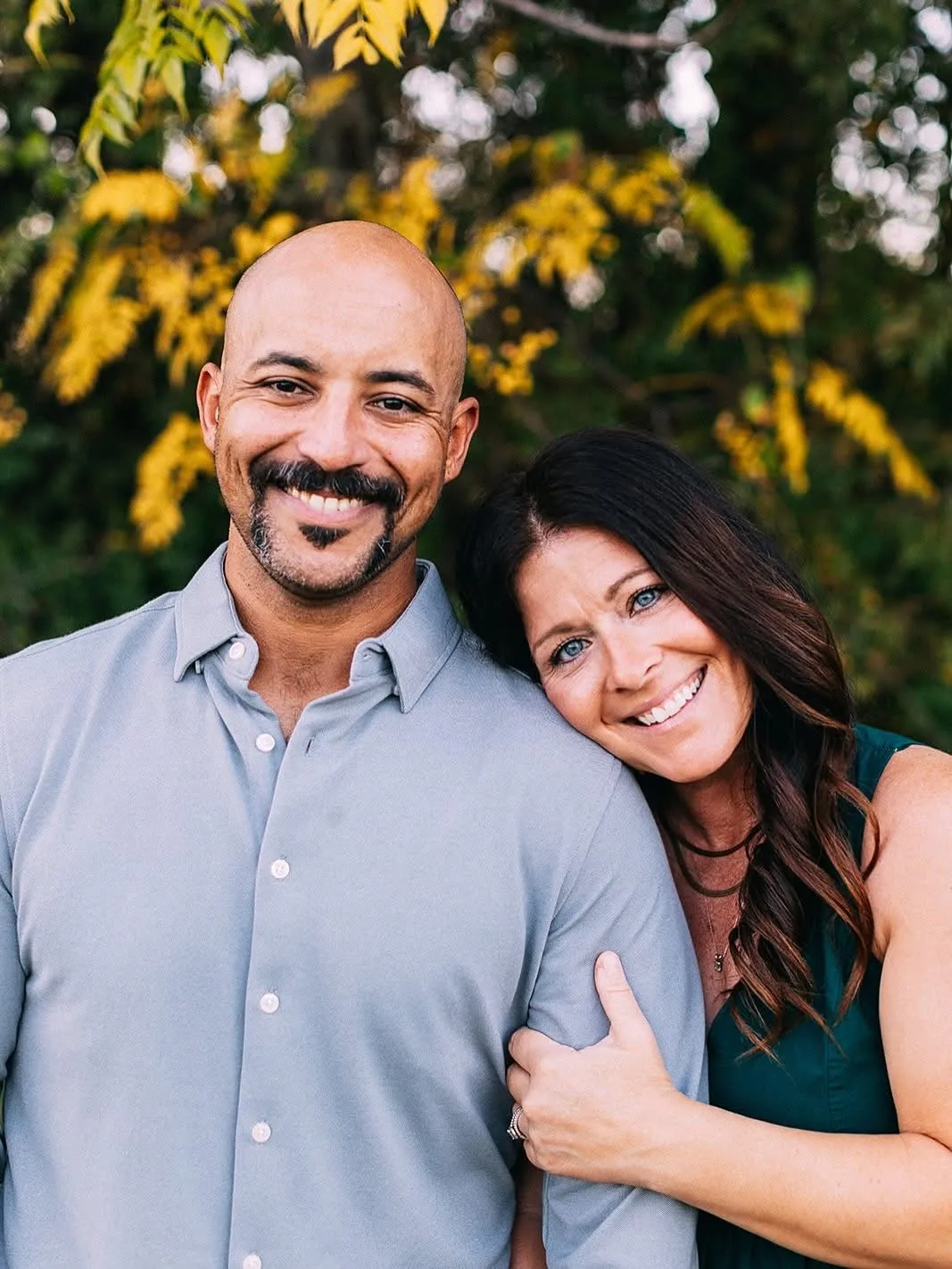 Jenny Marsh with her husband Andy outdoors